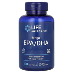 Life Extension, Mega EPA/DHA, 120 Softgels (1,000 mg per Softgel) - USA MEGA SHOP