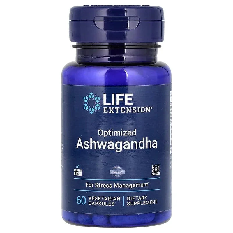 Life Extension, Optimized Ashwagandha, 60 Vegetarian Capsules (125 mg per Capsule) - USA MEGA SHOP