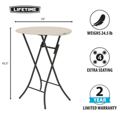 Lifetime 33-Inch Round Bistro Table Light Commercial