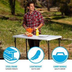 Lifetime 4' Commercial Grade Adjustable Fold-in-Half Table