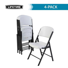 Lifetime Commercial Grade Contoured Folding Chair, Assorted Colors 4 Pack