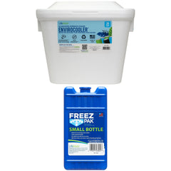 Lifoam 28Qt Envirocooler 24 Can Capacity Foam Cooler, White, 1 Count and FreezPak Small Ice Pack, 1 Count - USA MEGA SHOP