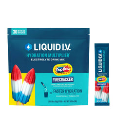 Liquid I.V. Hydration Multiplier, 30 Individual Serving Stick Packs in Resealable Pouch, Firecracker - USA MEGA SHOP
