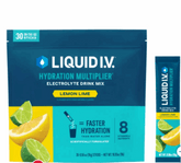 Liquid I.V. Hydration Multiplier, 30 Individual Serving Stick Packs in Resealable Pouch, Lemon Lime