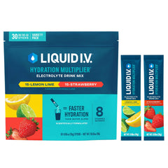 Liquid I.V. Hydration Multiplier 30 Individual Serving Stick Packs in Resealable Pouch, Variety Pack