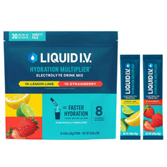 Liquid I.V. Hydration Multiplier 30 Individual Serving Stick Packs in Resealable Pouch, Variety Pack - USA MEGA SHOP