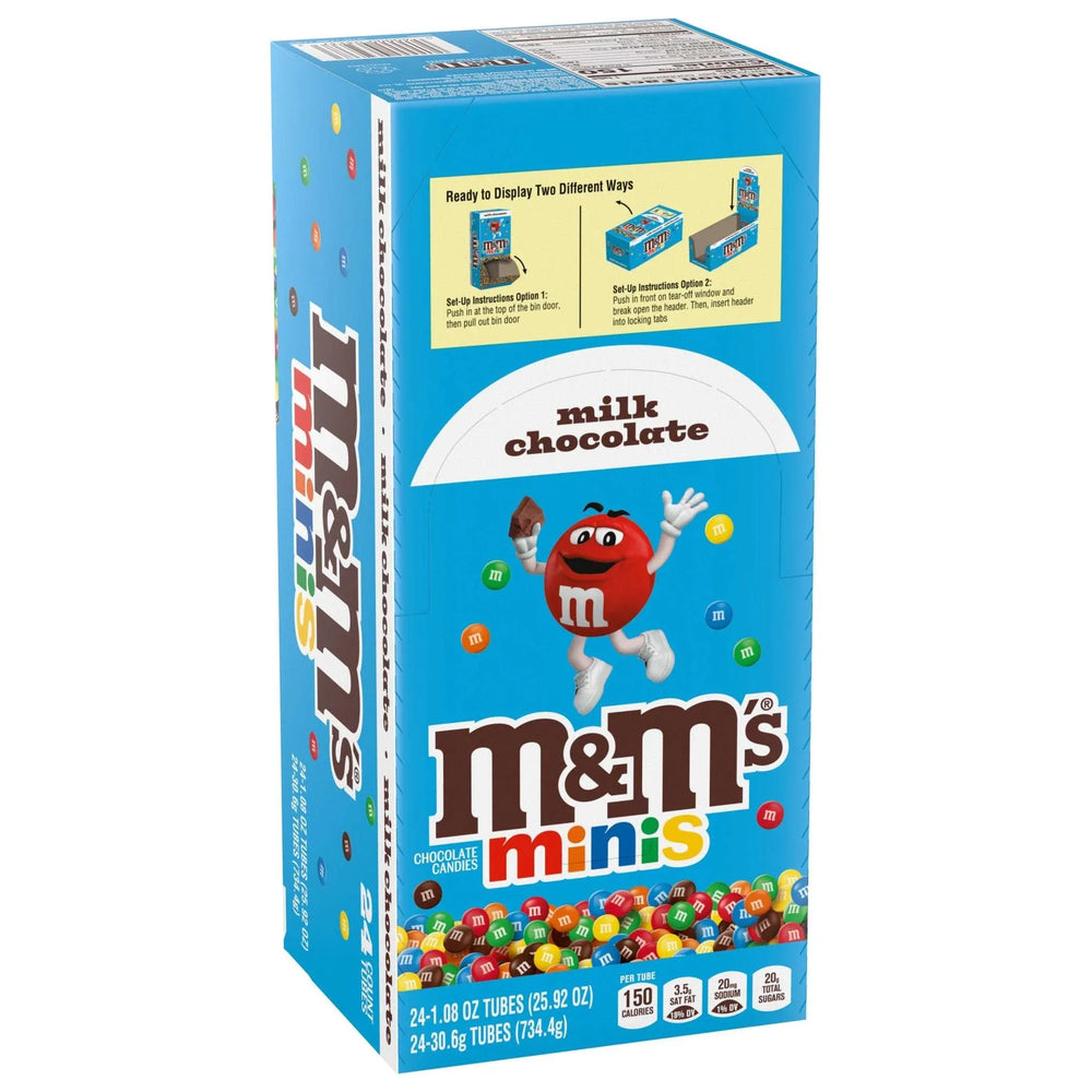 M&M's Milk Chocolate Candy Minis, 1.08 oz, 24-count - USA MEGA SHOP