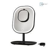 Mainstays LED Makeup Mirror, Rechargeable Vanity Mirror with Lights and Storage Tray Base
