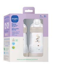 MAM Easy Start Anti-Colic Matte Bottle 9 oz, 2 pack - Dune