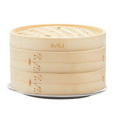 MIU 10” 2-Tier Bamboo Steamer Basket - USA MEGA SHOP