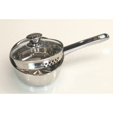 Mainstays 3QT Stainless Steel Saucepan with Straining Lid