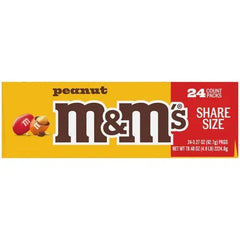 M&M's Chocolate Candy, Peanut, Share Size, 3.27 oz, 24-count