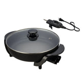 Mainstays 12" Round Ceramic Skillet, Black,Nonstick, 1200W, Removable Temp Control, Dishwasher Safe - USA MEGA SHOP