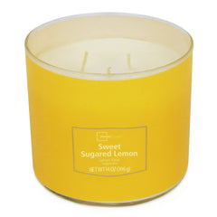 Mainstays 3-Wick Textured Wrap Sweet Sugared Lemon, 14-Ounce