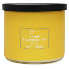 Mainstays 3-Wick Textured Wrap Sweet Sugared Lemon, 14-Ounce