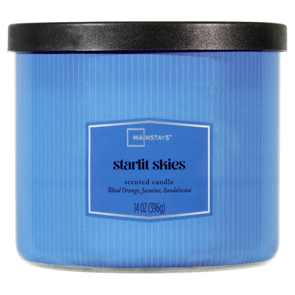 Mainstays 3-Wick Textured Wrapped Starlit Skies Scented Candle, 14 oz - USA MEGA SHOP