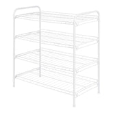 Mainstays Steel Wire Shoe Organizer, 4-Tiers, 12 Shoe Pair Capacity, Durable Shoe Rack, White
