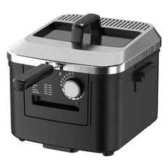 Mainstays 4L Electric Deep Fryer, Matte Black, Stainless Lid, 1800W - USA MEGA SHOP