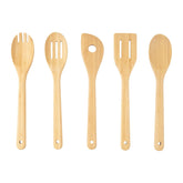 Mainstays 5pk Bamboo Spoons for Cooking, Kitchen Essential Tools Set - USA MEGA SHOP