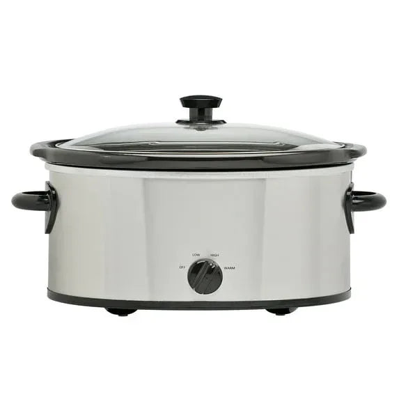 Mainstays 6 Qt Manual Slow Cooker, Stainless Steel - USA MEGA SHOP