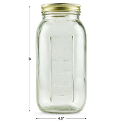 Mainstays 64 oz Mason Jars, Wide Mouth Half Gallon Canning Jars with Lids and Rings, 6-Pack Extra Large Glass Jars for Home Canning and Pantry Storage