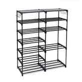 Mainstays Black 7-Tier Shoe Rack with Space-Saving Design, Holds 21 Pairs