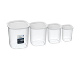 Mainstays 8-Piece Plastic Pantry Food Storage Container Set, Kitchen Pantry Organizer Canisters for Dry Food Storage and Pantry Organization