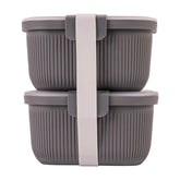 Mainstays Plastic Food Storage Bento Snack Container, Rectangle, Grey, 19oz Capacity, Made for Portable Food Storage - USA MEGA SHOP