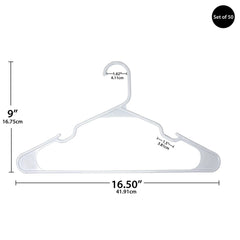 Mainstays Plastic Clothes Hangers, 50-Count, Lightweight & Durable for Everyday Use