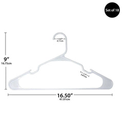 Mainstays Plastic Clothes Hangers, 18-Count, Lightweight & Durable for Everyday Use