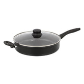 Mainstays 4 Quart Multi-Use Non-Stick 28cm Black Jumbo Cooker Frying Pan with Glass Lid