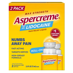 Max Strength Aspercreme 4% Lidocaine Pain Relief Liquid Roll-On, 2 Pack - USA MEGA SHOP