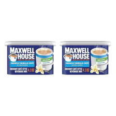 Maxwell House Instant Cafe-Style Beverage Mix, Decaf and Sugar Free, Easy to Prepare, 1 Canister, for Quick Morning Coffee or Afternoon Treat, French Vanilla Cafe, Kosher Dairy, 4.3 oz