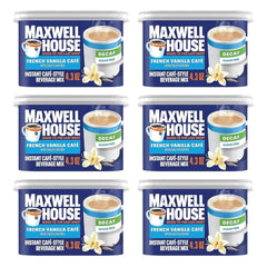 Maxwell House Instant Cafe-Style Beverage Mix, Decaf and Sugar Free, Easy to Prepare, 1 Canister, for Quick Morning Coffee or Afternoon Treat, French Vanilla Cafe, Kosher Dairy, 4.3 oz