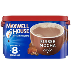 Maxwell House Instant Cafe-Style Beverage Mix, Easy to Prepare, 1 Canister, for Quick Morning Coffee or Afternoon Treat, Suisse Mocha Cafe, Kosher Dairy, 7.2 oz