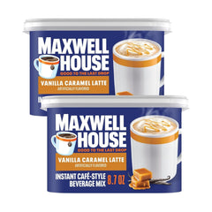 Maxwell House Instant Cafe-Style Beverage Mix, Easy to Prepare, 1 Canister, for Quick Morning Coffee or Afternoon Treat, Vanilla Caramel Latte, Kosher Dairy, 8.7 oz