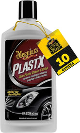 Pulidor de Plástico Transparente Meguiar's PlastX, Restaurador de Plástico Transparente Rápido y Fácil para Faros, Luces Traseras, Ventanas de Techo Plegable y Más, Elimina Rayones, Opacidad, Amarilleo y Oxidación, 10 oz.