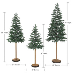 Member's Mark Pre-Lit Alpine Tree Décor, Set of 3 - USA MEGA SHOP
