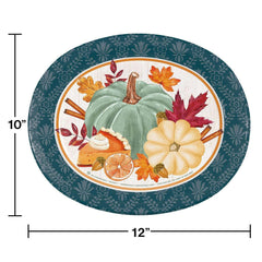 Member's Mark Thanksgiving Oval Paper Plates, 10" x 12", 50 ct. - USA MEGA SHOP