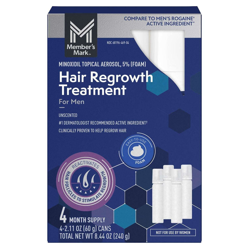 Men's minoxidil 5% foam treatment box, 120-day supply topical aerosol foam