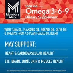 Member’s Mark Omega 3-6-9 Softgels with Sustainably Sourced Tuna Oil, 300 Count