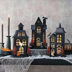 Member's Mark Pre-Lit Metal Halloween Houses, Set of 3 - USA MEGA SHOP