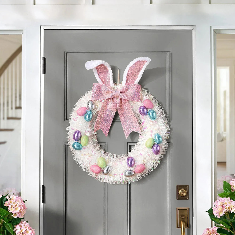 Member's Mark 24" Tinsel Bunny Wreath - USA MEGA SHOP