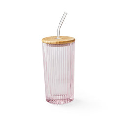 Member's Mark 4-Pack Glass Tumblers with Bamboo Lids
