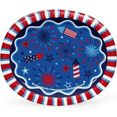 Platos de papel ovalados Member's Mark Patriotic, 25.4 cm x 30.48 cm, 50 unidades.