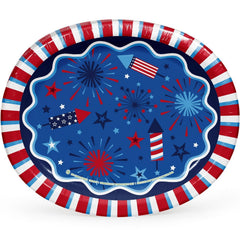 Member's Mark Patriotic Oval Paper Plates, 10" x 12", 50 ct.