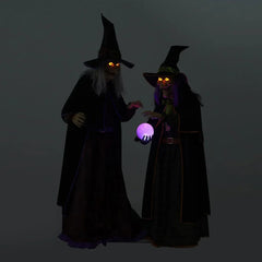 Member's Mark Pre-Lit Animated Crystal Ball Witches, Set of 2