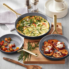 Member'S Mark 3-Piece Modern Ceramic Fry Pan Set (Assorted Colors)