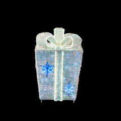 Member's Mark 32" Pre-Lit Iridescent Twinkle Tinsel Gift Box Decor - USA MEGA SHOP