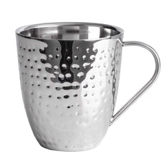 Mikasa Set of 4 Double-wall Hammered Stainless Steel Mugs - USA MEGA SHOP